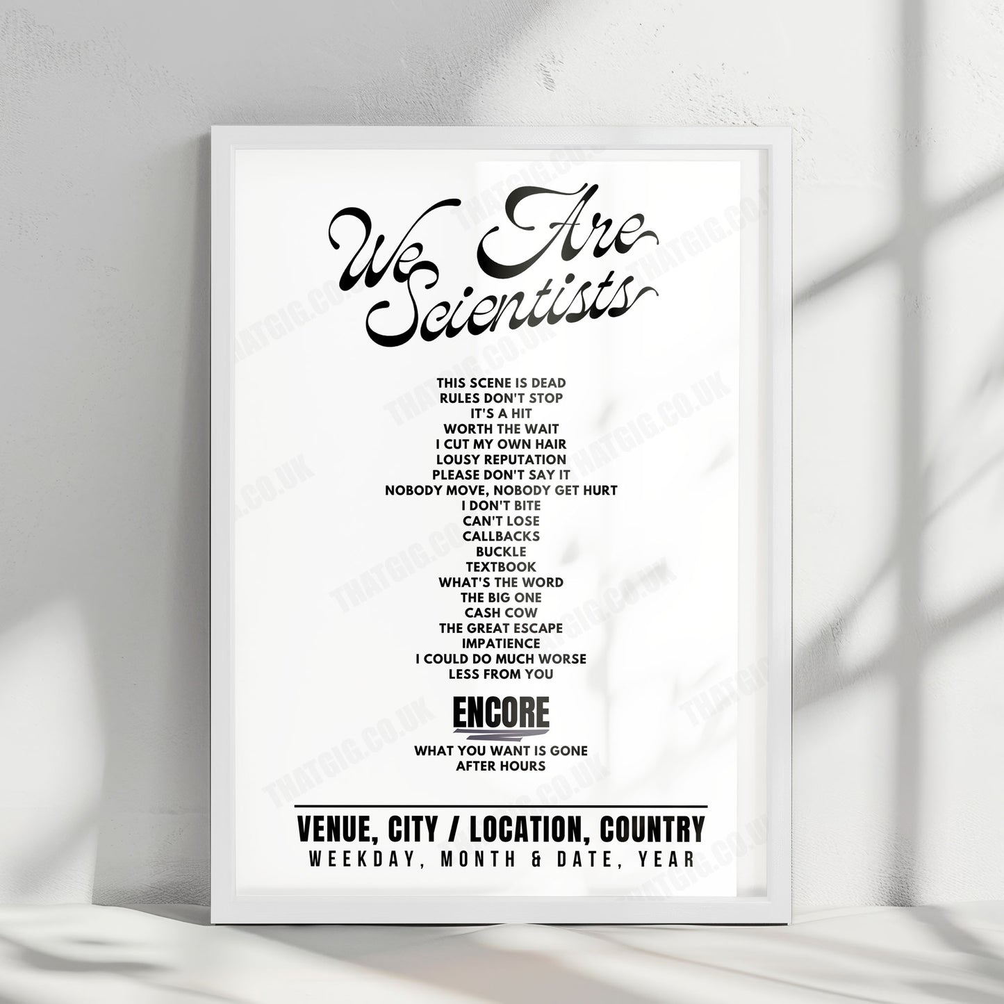 We Are Scientists Setlist Poster - Columbia Theater, Berlin - May 7th, 2025
