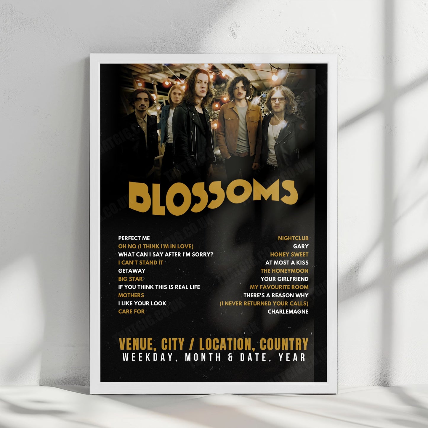 Blossoms Setlist Poster - Columbiahalle, Berlin - May 3rd, 2025