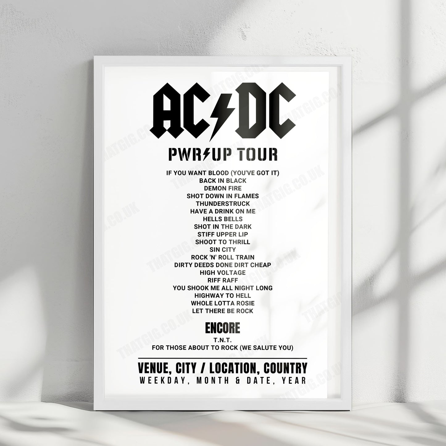 AC/DC Setlist Poster - AT&T Stadium, Arlington - April 14th, 2025