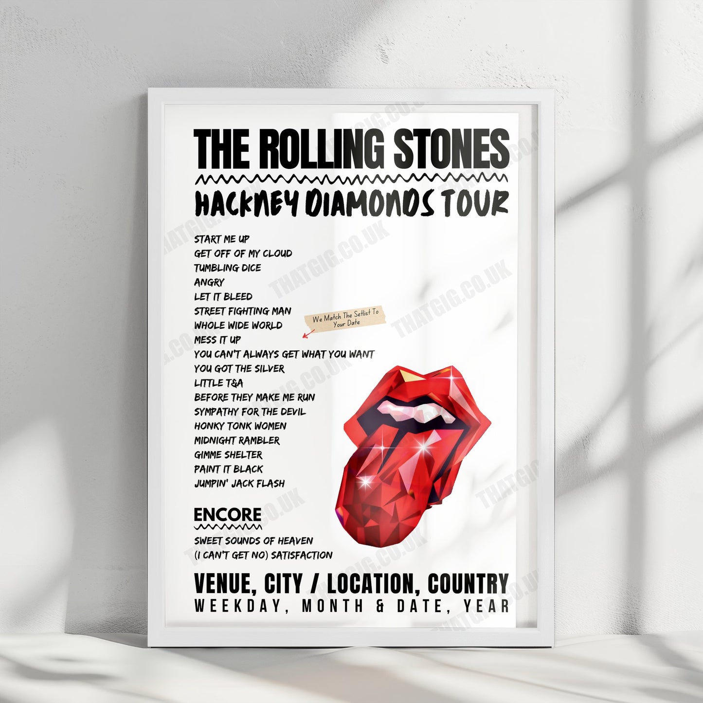The Rolling Stones Setlist Poster - Lumen Field, Seattle, USA - May 15th, 2024