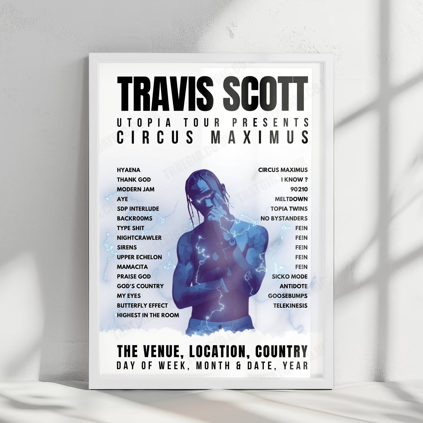 Travis Scott Setlist Poster - Centre Bell, Montreal - January 9th, 2024
