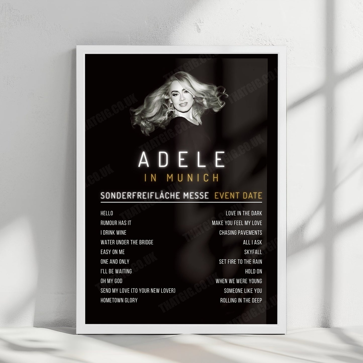Adele Setlist Poster - Sonderfreifläche Messe, Munich - August 16th, 2024