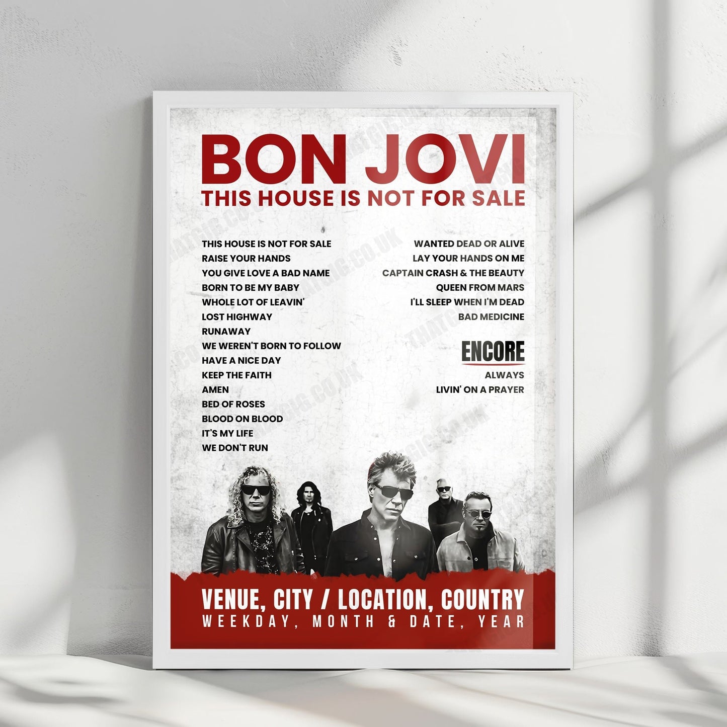 Bon Jovi Setlist Poster - Festivalpark, Werchter - July 14th, 2019