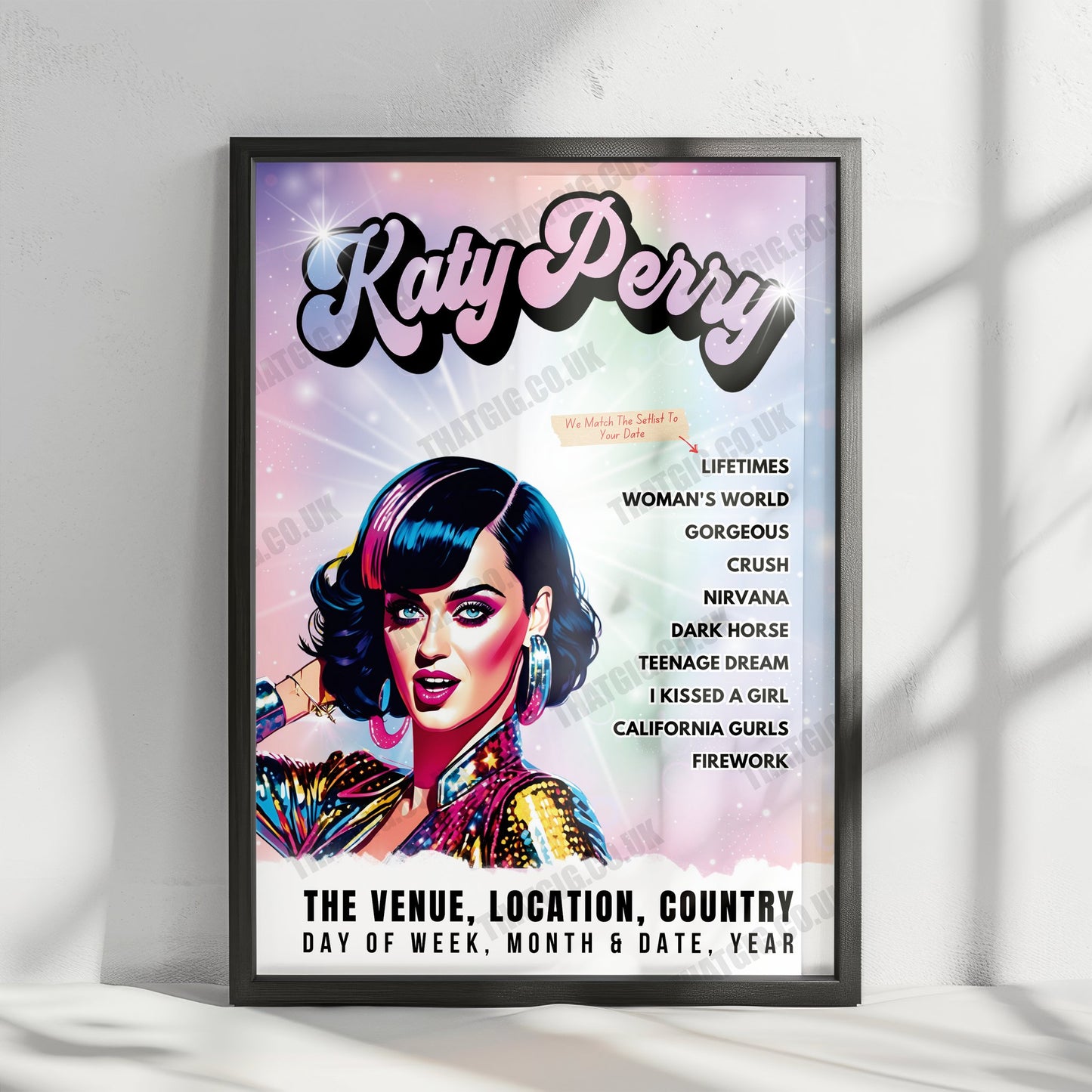 Katy Perry Setlist Poster - Forte Arena, Pula, Italy - July 4th, 2024