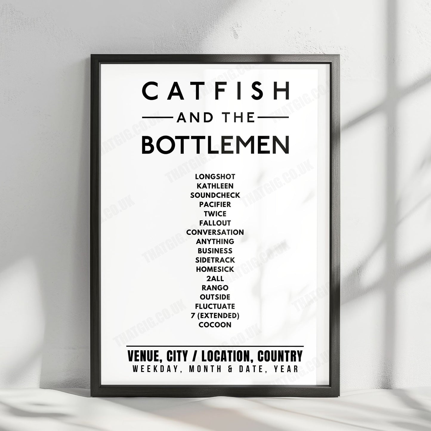 Catfish and the Bottlemen Setlist Poster - Little John's Farm, Reading - August 25th, 2024