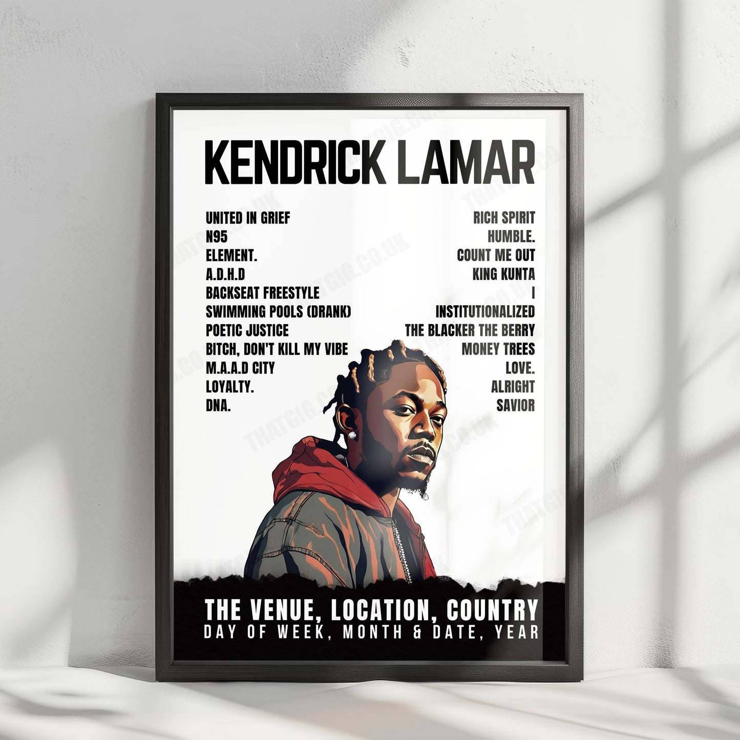 Kendrick Lamar Setlist Poster - Festhalle, Frankfurt - October 31st, 2022