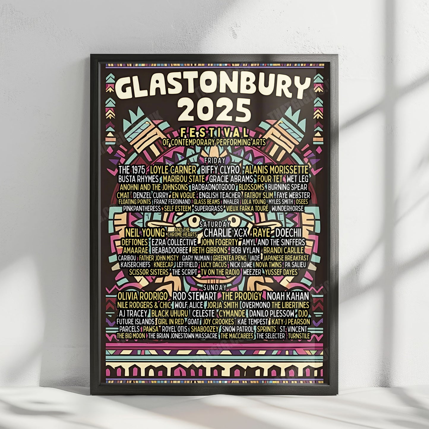 Glastonbury Festival Poster 2025 - 3-Day Line-up, Worthy Farm, Pilton
