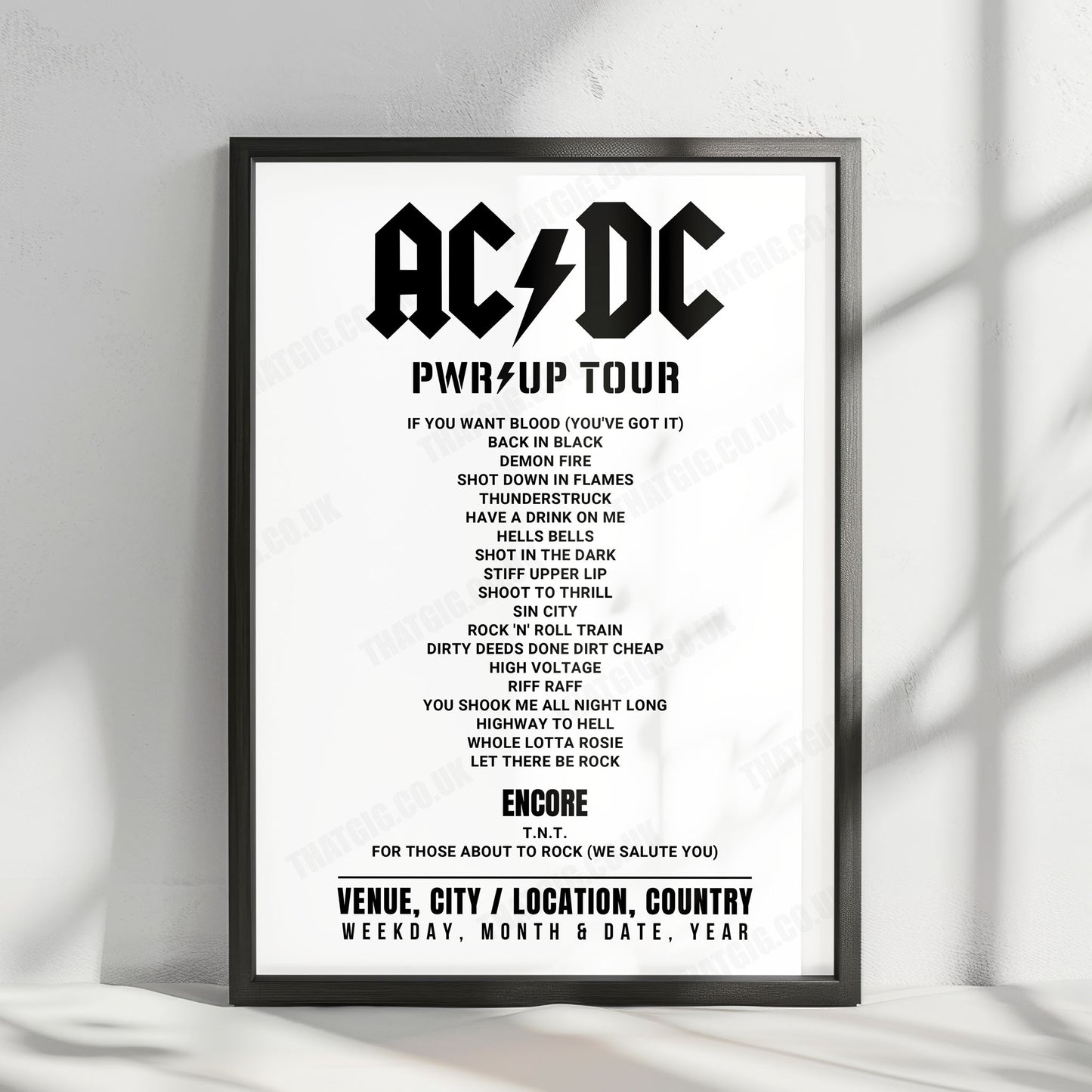 AC/DC Setlist Poster - AT&T Stadium, Arlington - April 14th, 2025