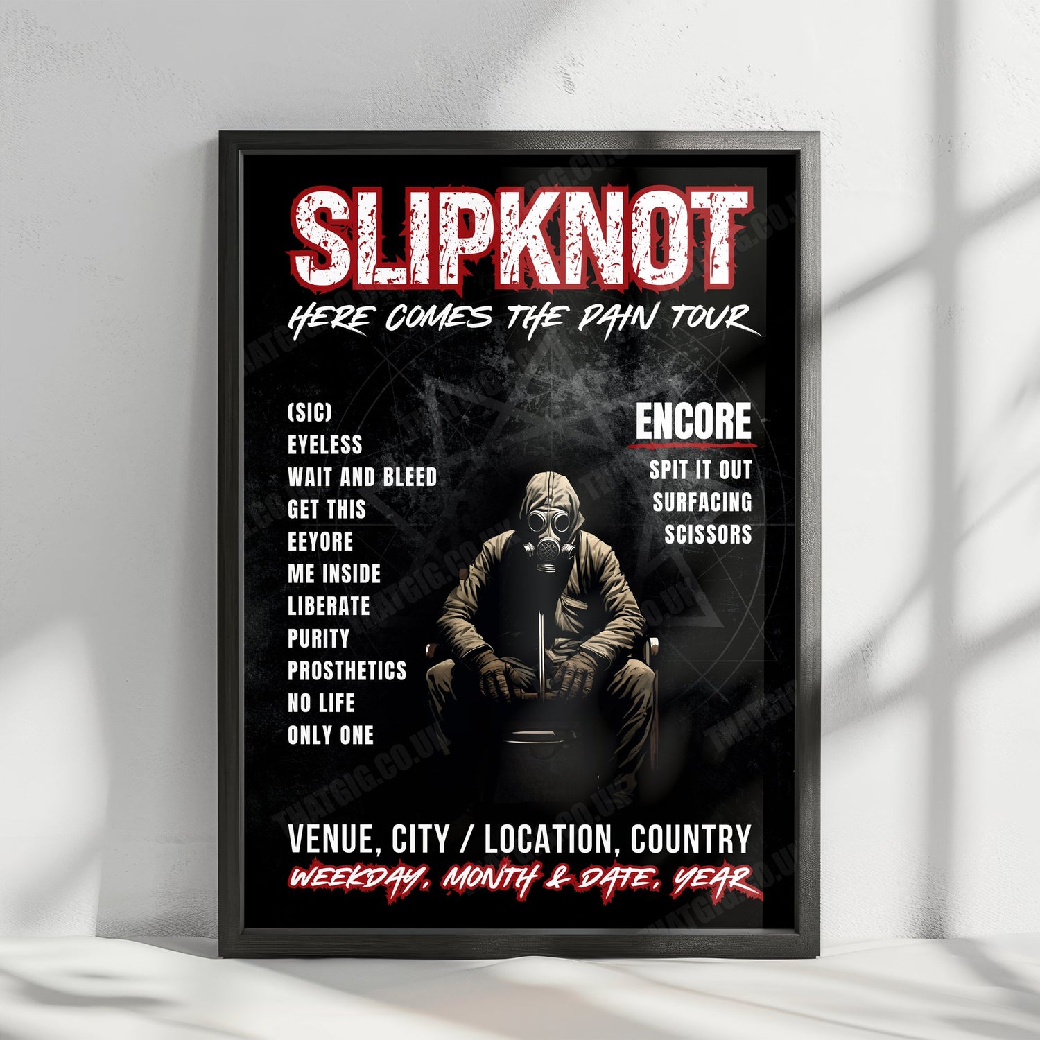 Slipknot Setlist Poster - The O2 Arena, London, England - December 20th, 2024