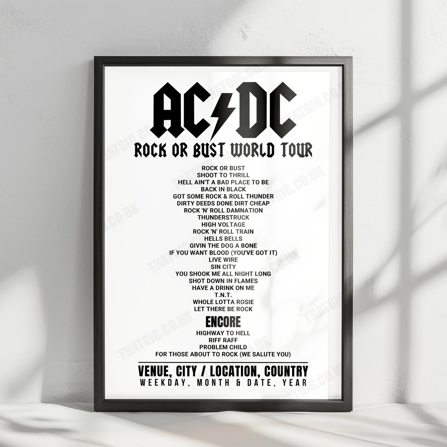 AC/DC Setlist Poster - Gelredome, Arnhem - May 5th, 2015