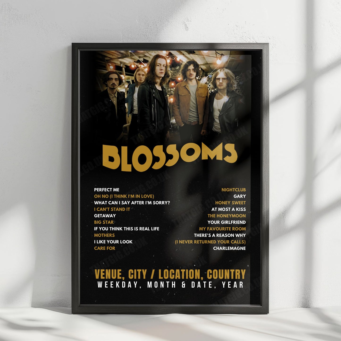 Blossoms Setlist Poster - Le Transbordeur, Villeurbanne - April 25th, 2025