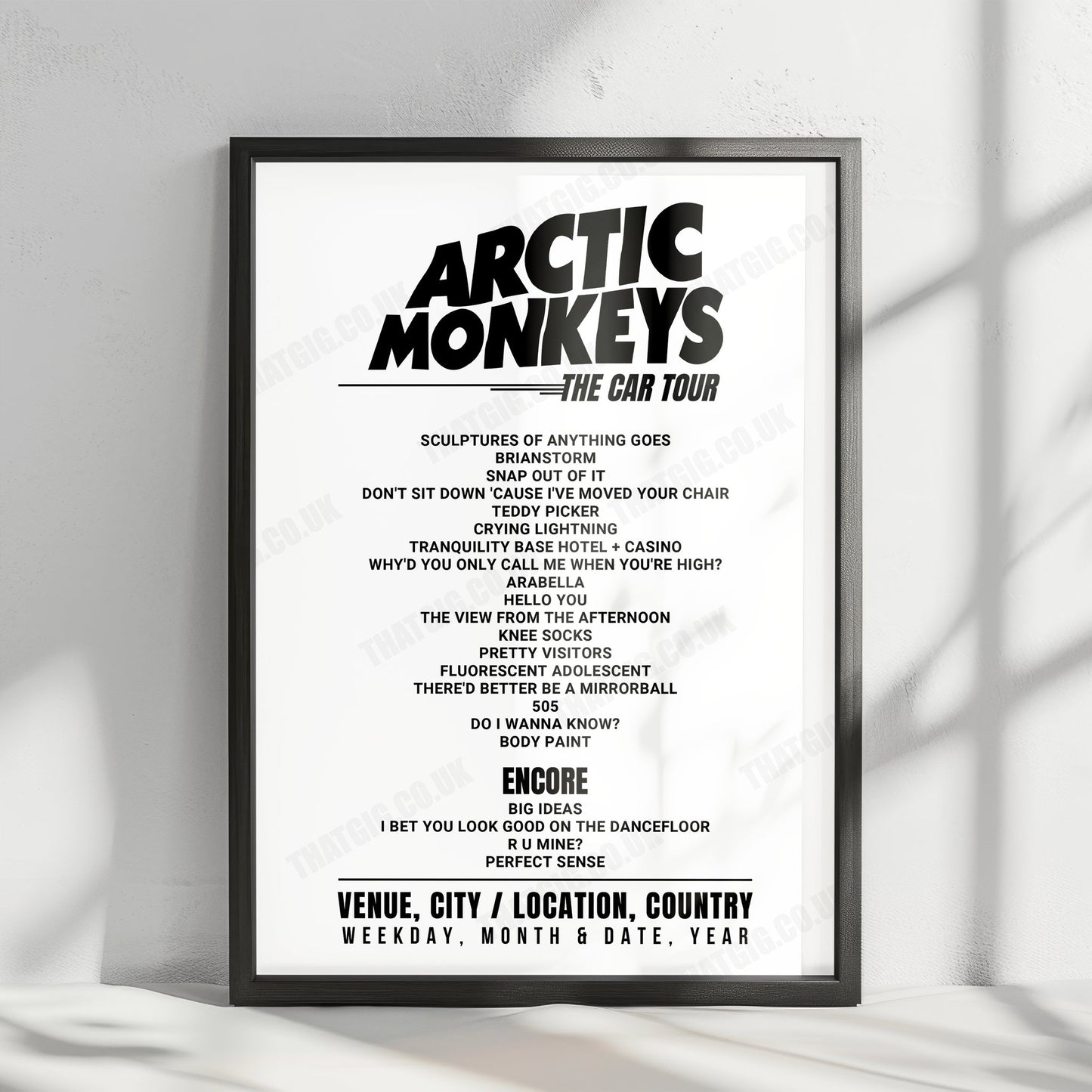 Arctic Monkeys Setlist Poster - Festival Site, Glenworth Valley - December 29th, 2022