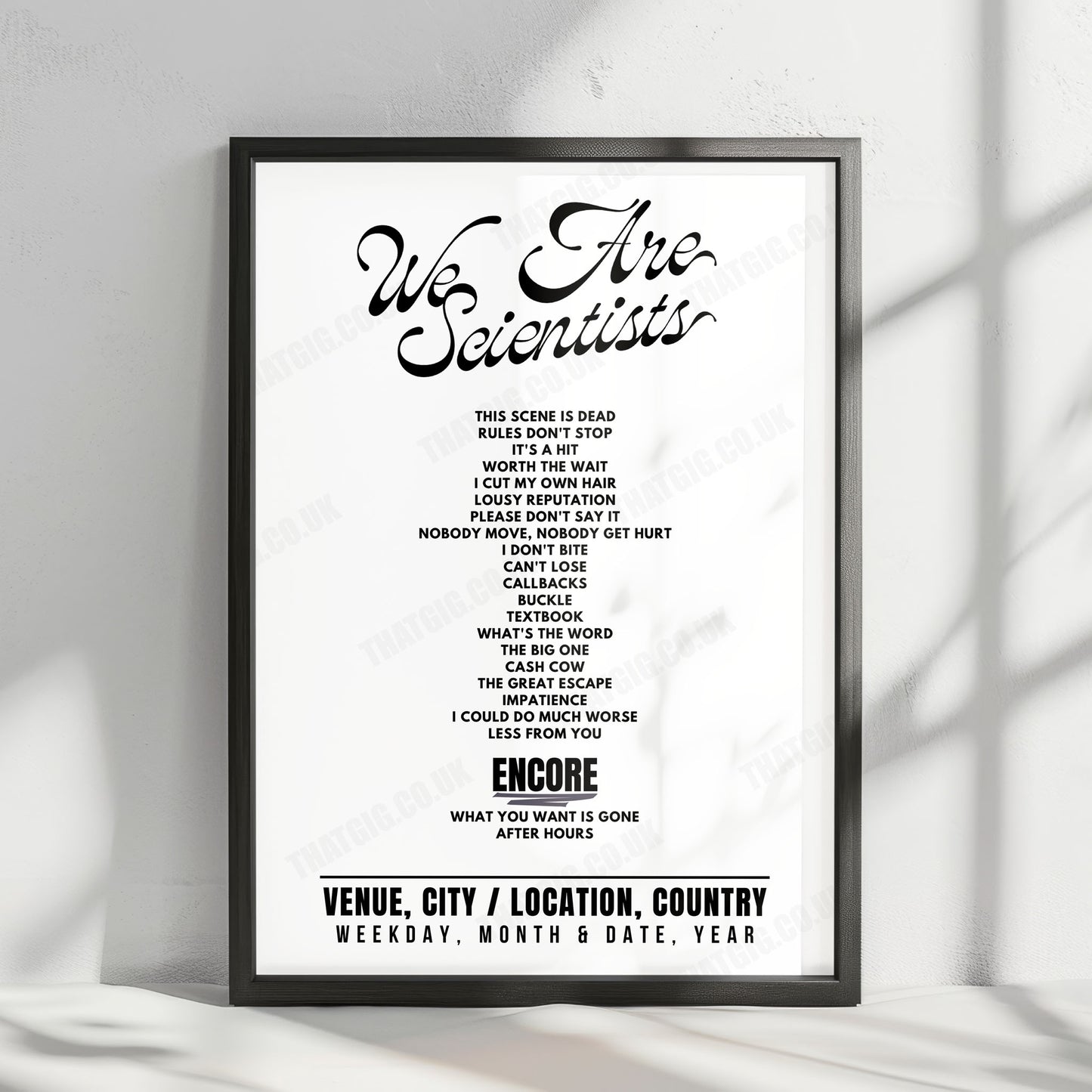 We Are Scientists Setlist Poster - Columbia Theater, Berlin - May 7th, 2025