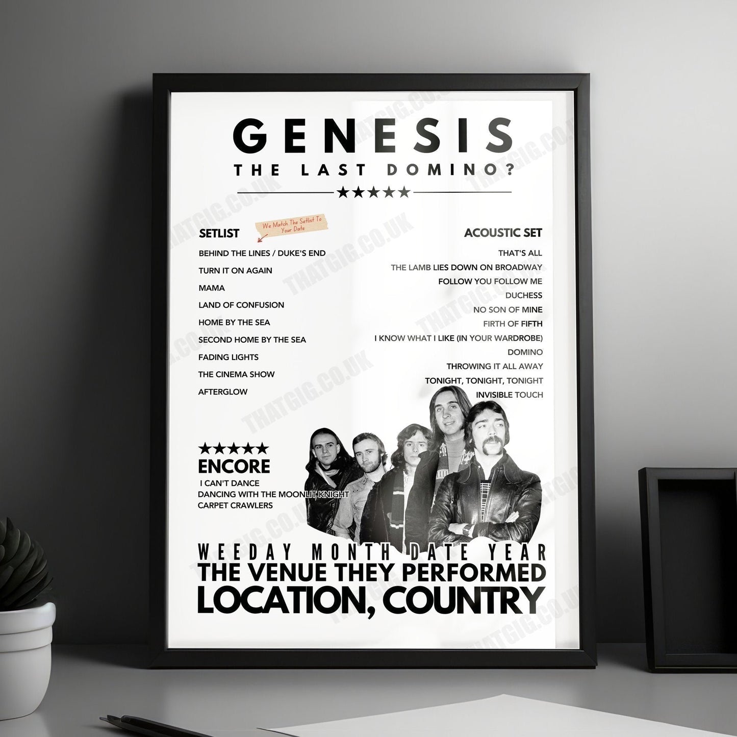 Genesis Setlist Poster - First Direct Arena, Leeds - September 28th, 2021