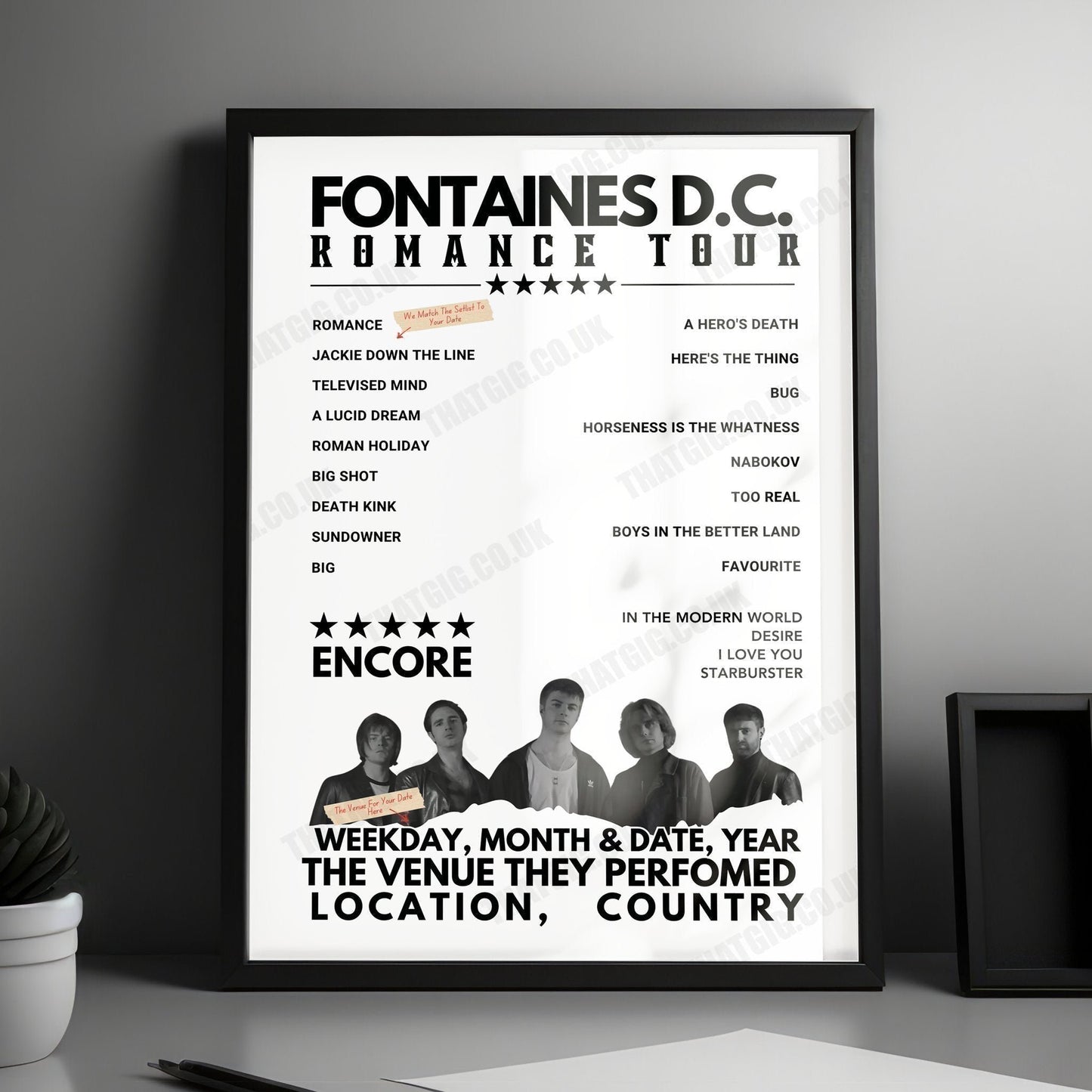 Fontaines D.C. Setlist Poster - MTELUS, Montreal, Canada - October 12th, 2024
