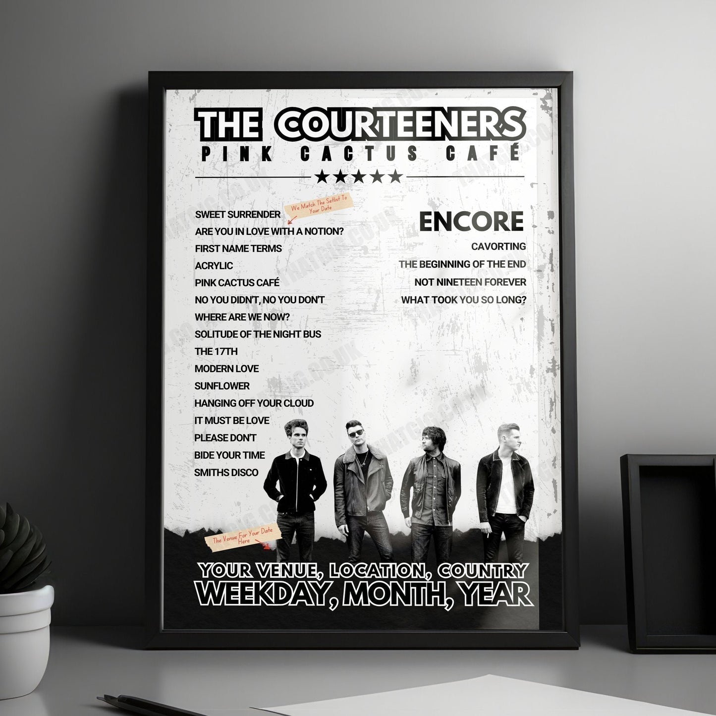 Courteeners Setlist Poster - The Middlesbrough Empire - May 27th, 2022