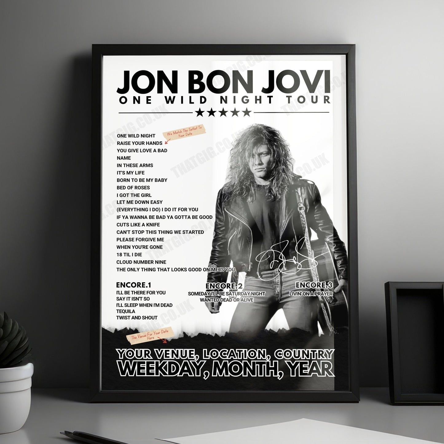 Bon Jovi Setlist Poster - Hampden Park, Glasgow - July 3rd, 2013