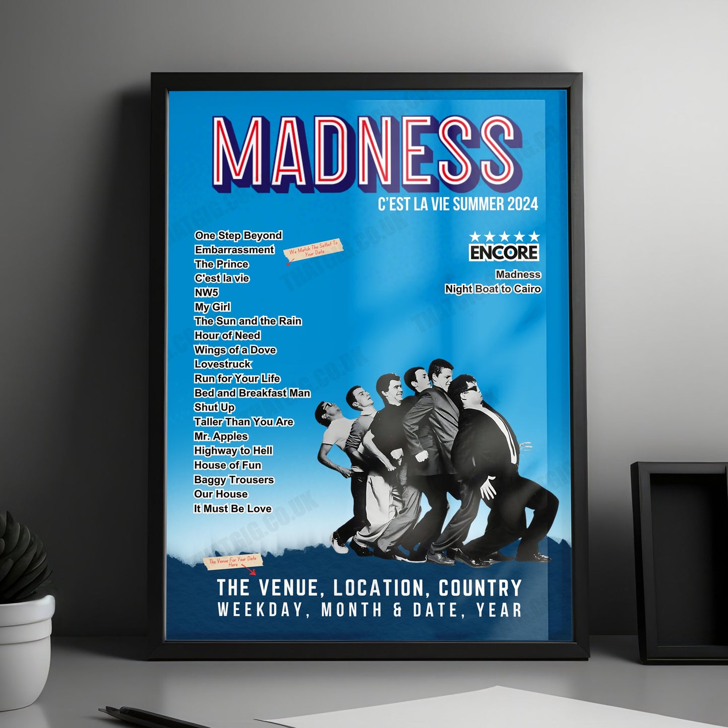 Madness Setlist Poster - Delamere Forest Park - June 15th, 2023