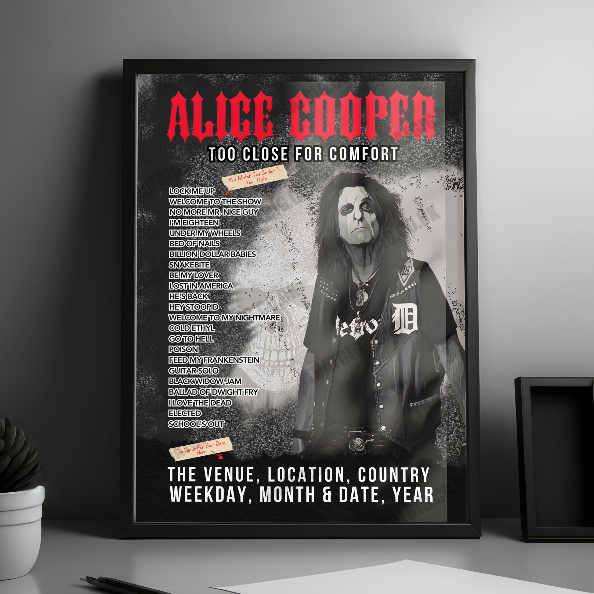 Alice Cooper Setlist Poster - St. Augustine Amphitheatre, St. Augustine - February 11th, 2025