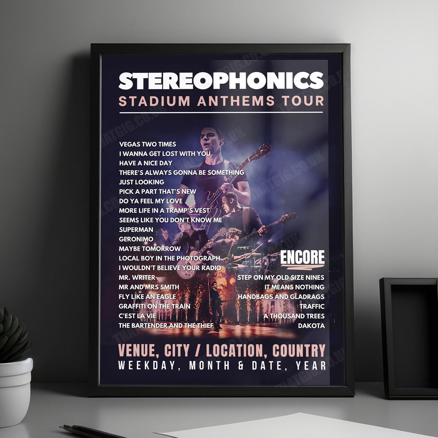 Stereophonics Setlist Poster - Festivalterrein Luttenbergerweg, Hellendoorn - May 31st, 2025