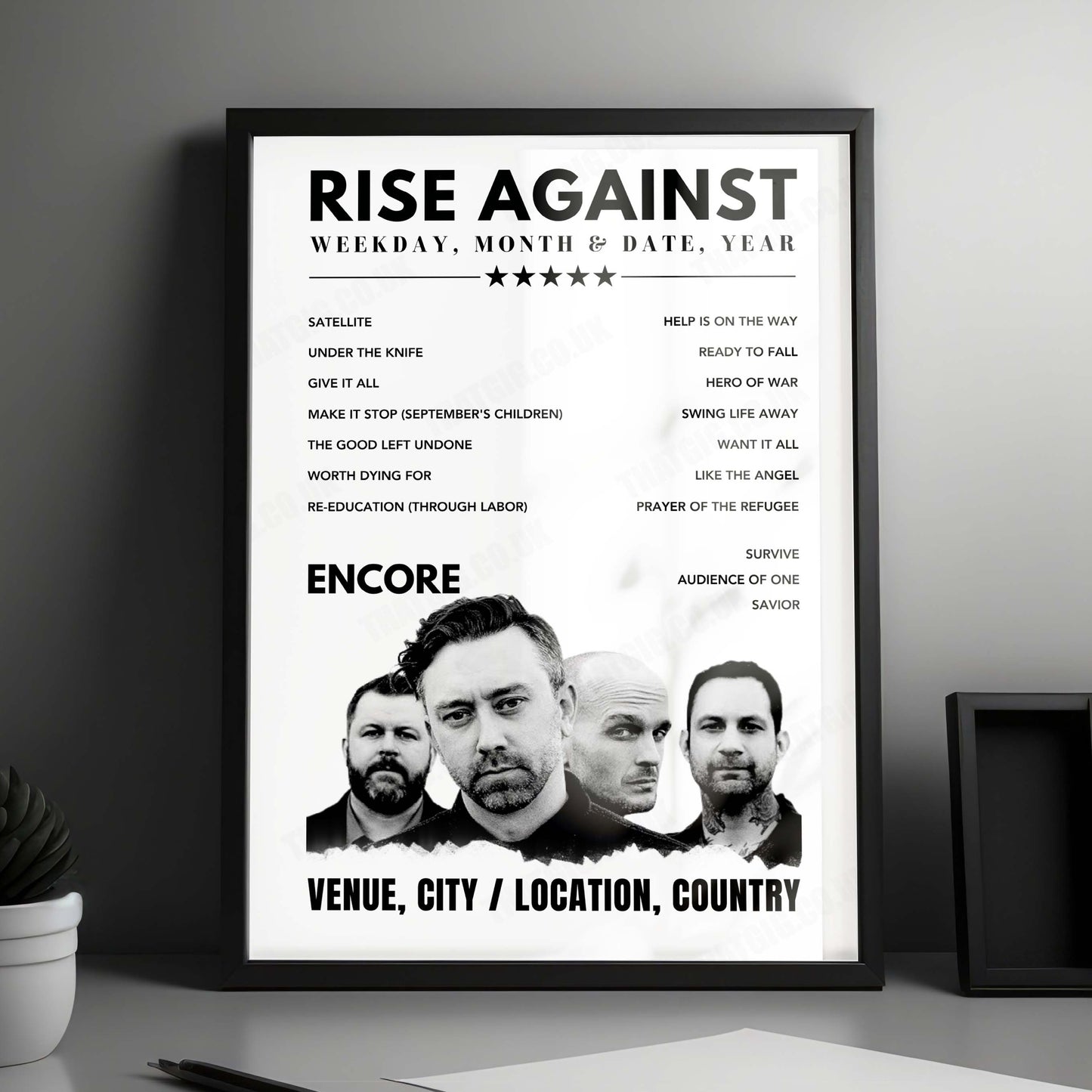Rise Against Setlist Poster - PRYZM Kingston upon Thames - November 17th, 2021