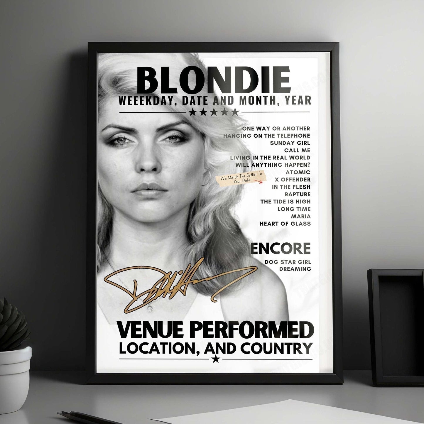Blondie Setlist Poster - Malahide Castle & Gardens - June 28th, 2023