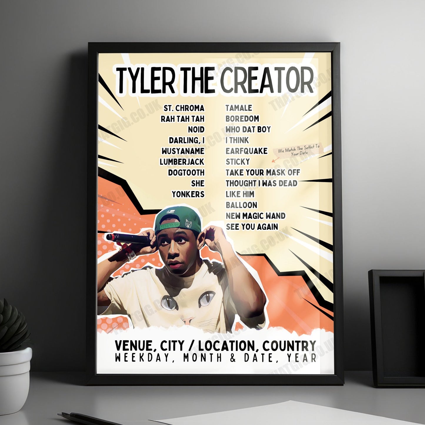 Tyler, The Creator Setlist Poster - The O2 Arena, London - May 22nd, 2025