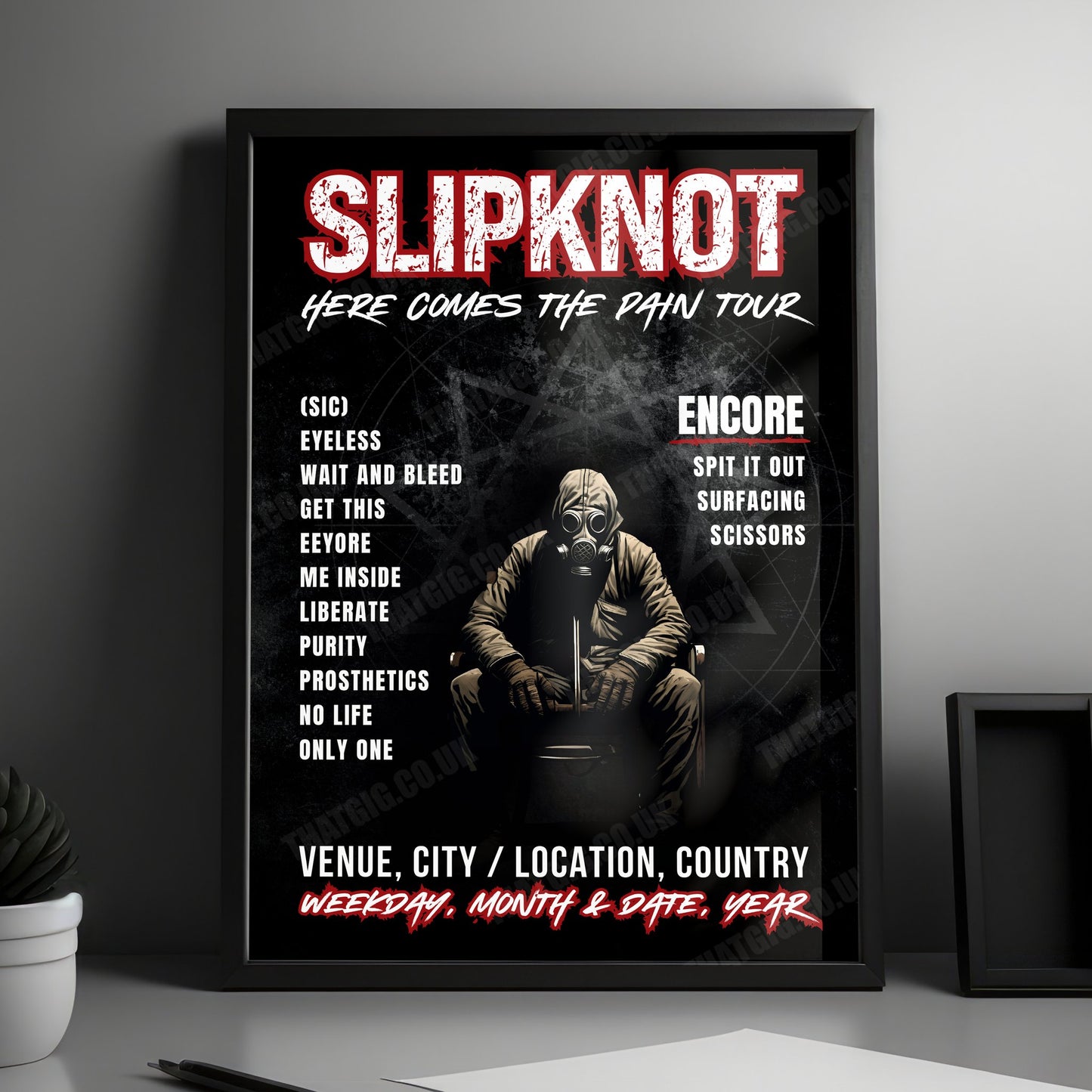 Slipknot Setlist Poster - The O2 Arena, London, England - December 20th, 2024
