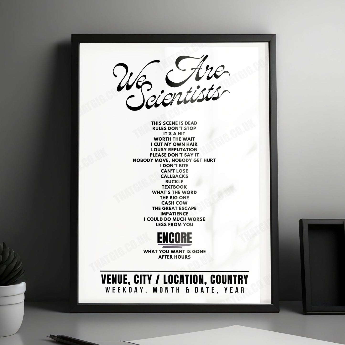 We Are Scientists Setlist Poster - Chalk, Brighton - June 4th, 2025