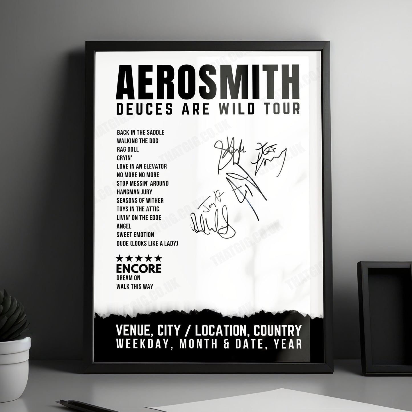Aerosmith Setlist Poster - Park Theater at Park MGM, Las Vegas - June 27th, 2019