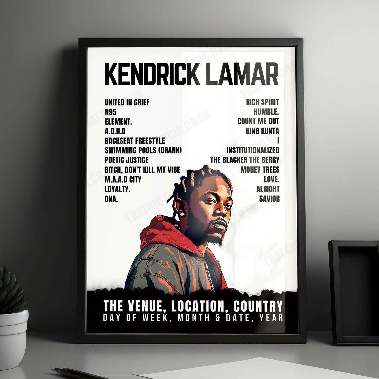 Kendrick Lamar Setlist Poster - Festhalle, Frankfurt - October 31st, 2022