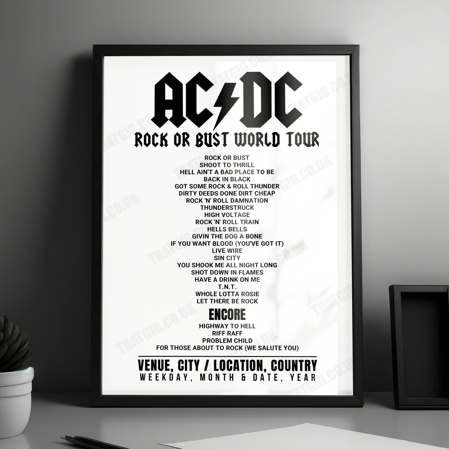 AC/DC Setlist Poster - Gelredome, Arnhem - May 5th, 2015