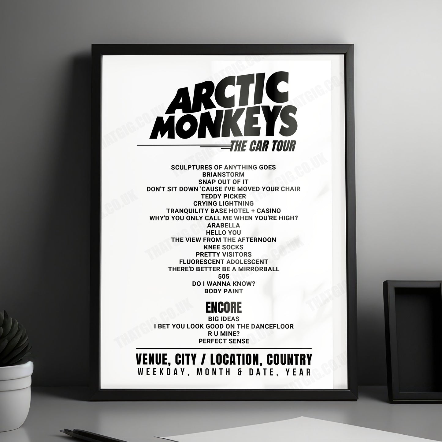 Arctic Monkeys Setlist Poster - Festival Site, Glenworth Valley - December 29th, 2022