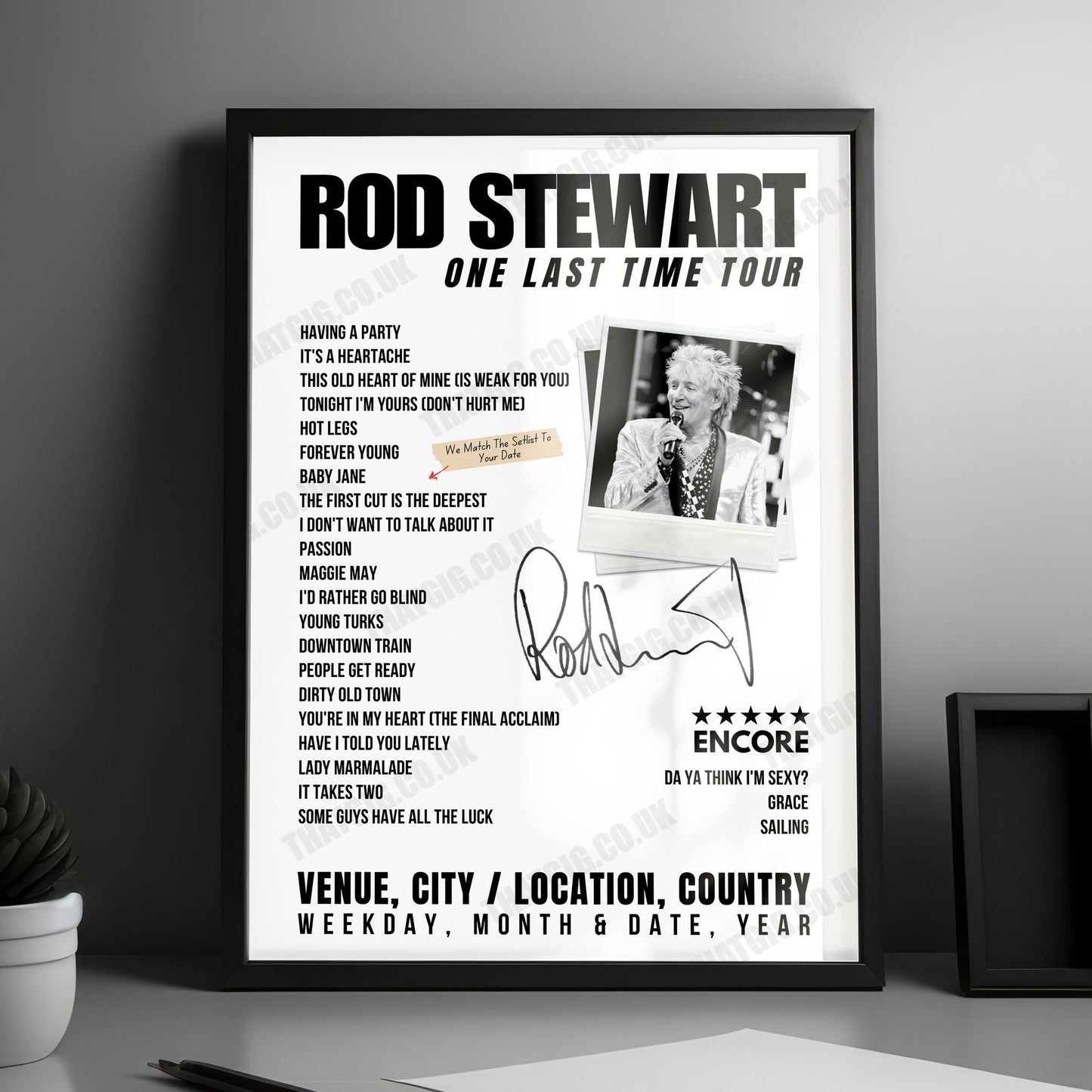 Rod Stewart Setlist Poster - Coliseum da Coruña A Coruña - December 15th, 2024