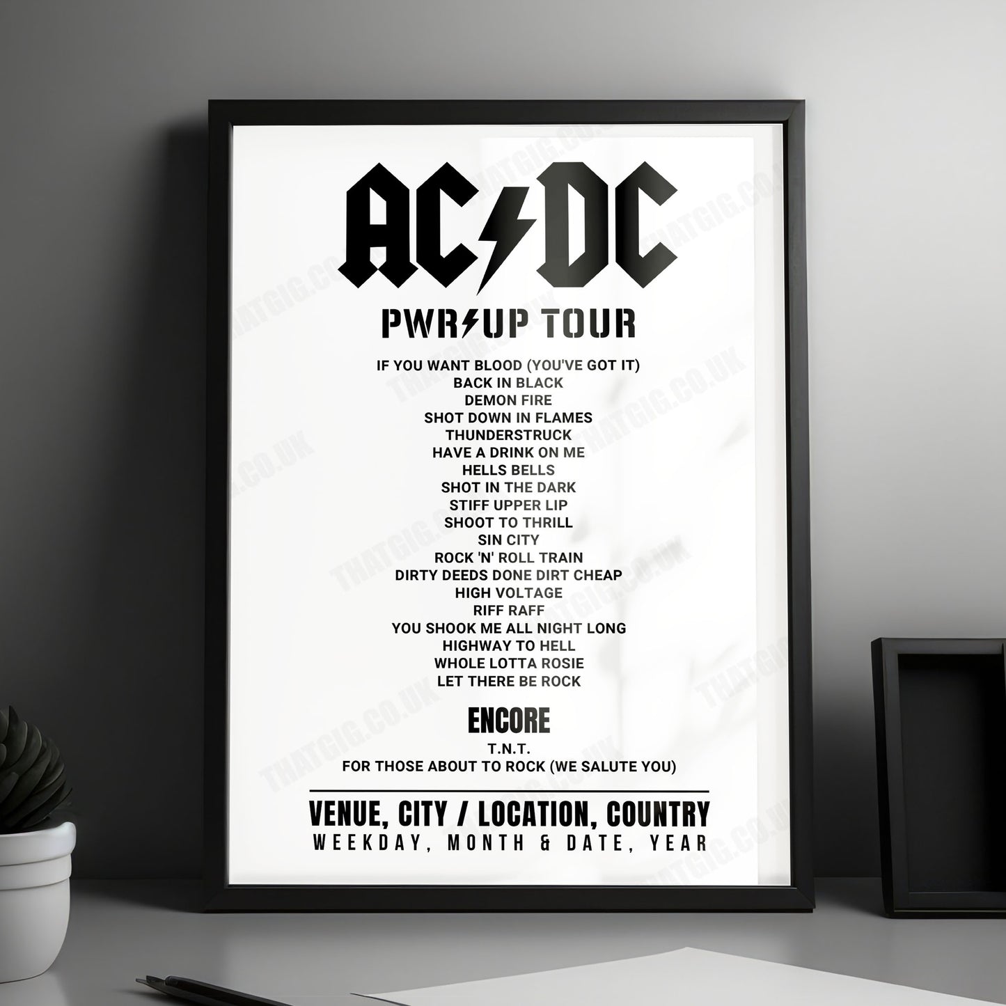 AC/DC Setlist Poster - AT&T Stadium, Arlington - April 14th, 2025