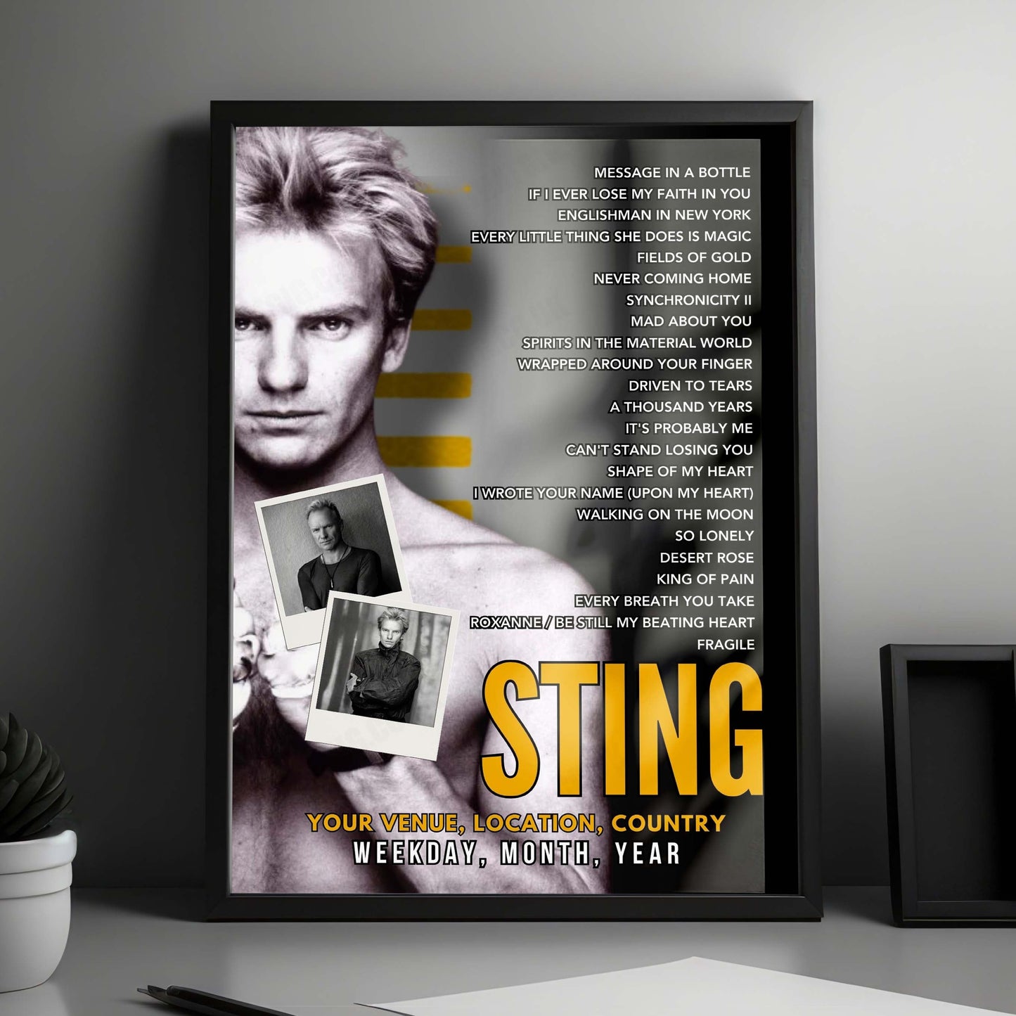 Sting Setlist Poster - Cardiff Castle, Cardiff - June 28th, 2025