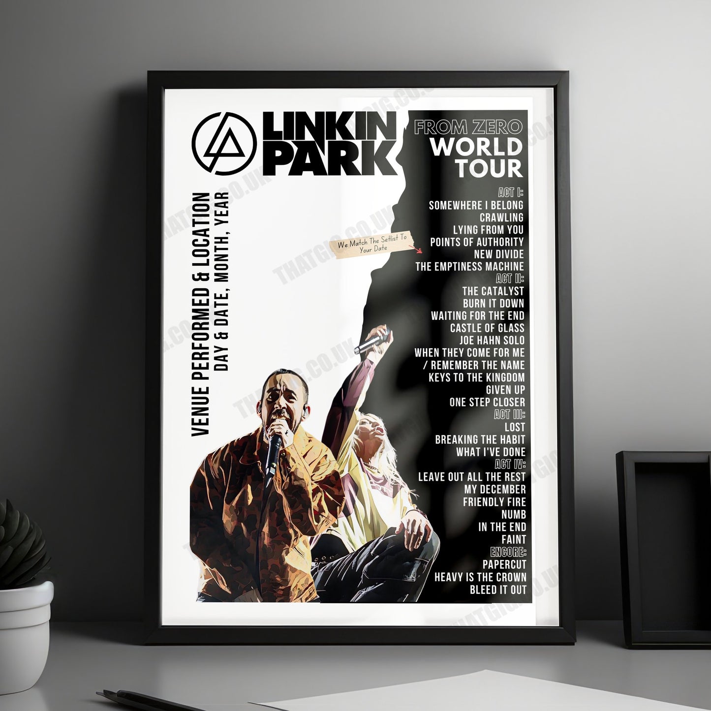 Linkin Park Setlist Poster - Barclays Arena, Hamburg, Germany - September 22nd, 2024
