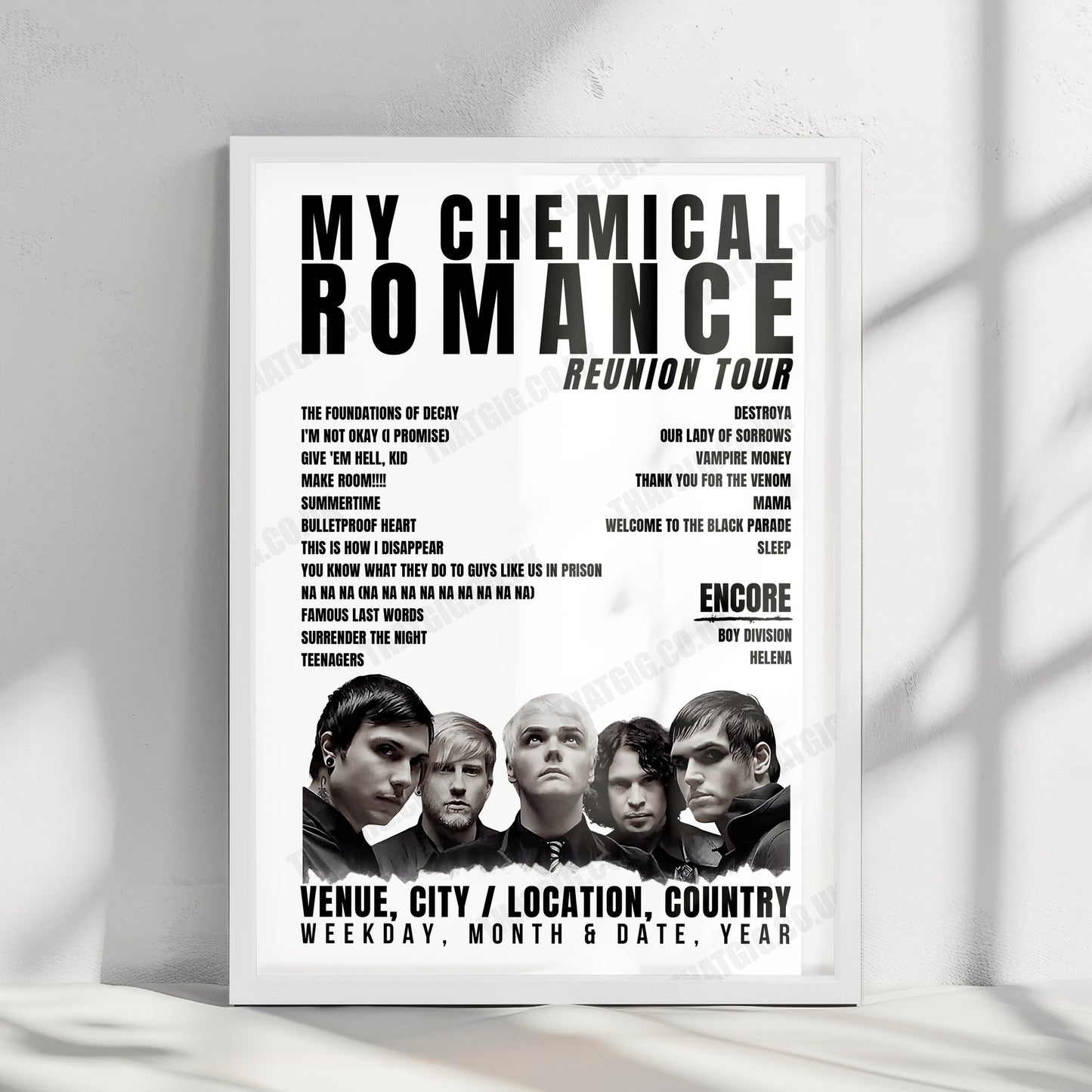 My Chemical Romance Setlist Poster - Las Vegas Festival Grounds, Las Vegas - October 29th, 2022