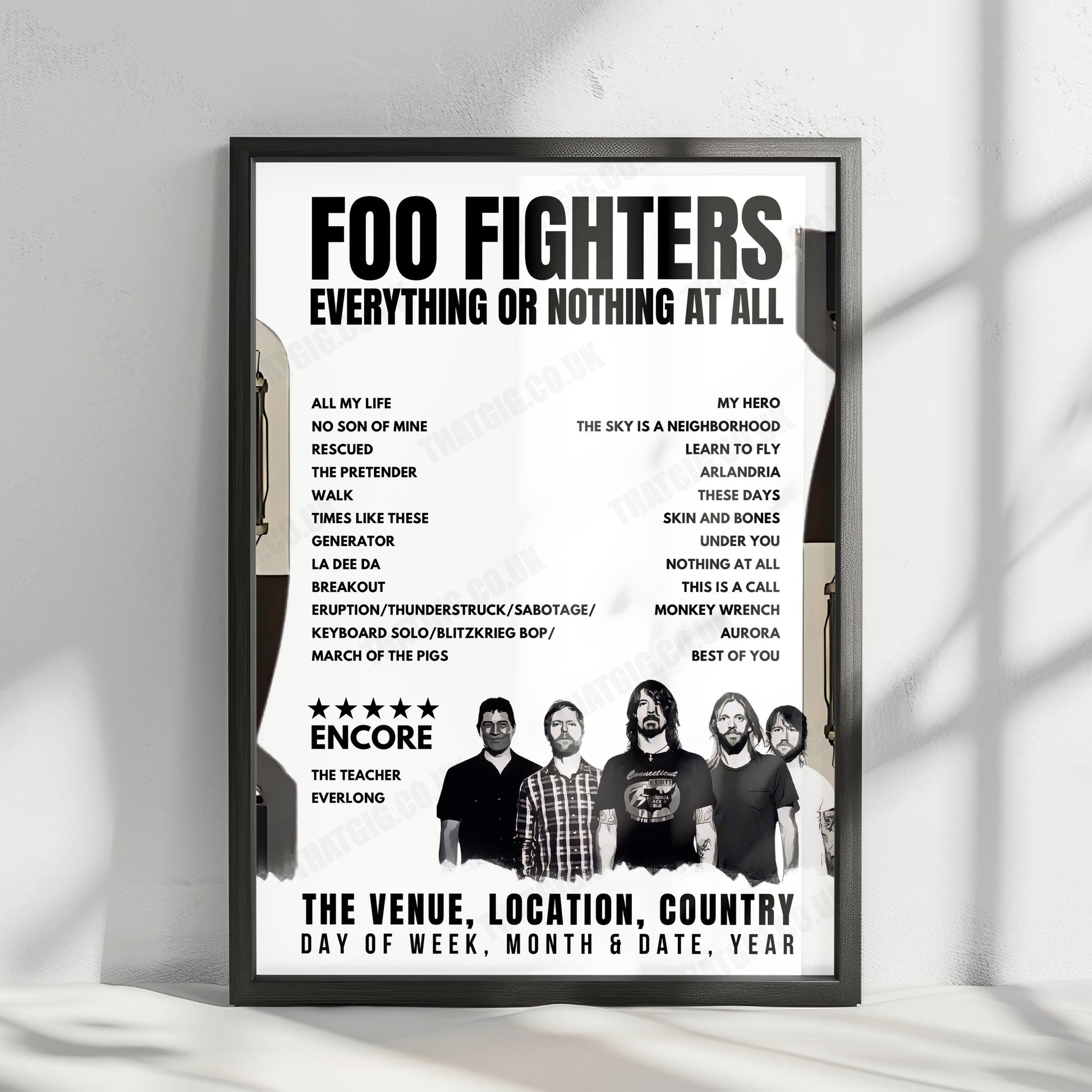 Foo Fighters Setlist Poster - Principality Stadium, Cardiff - June 25th, 2024