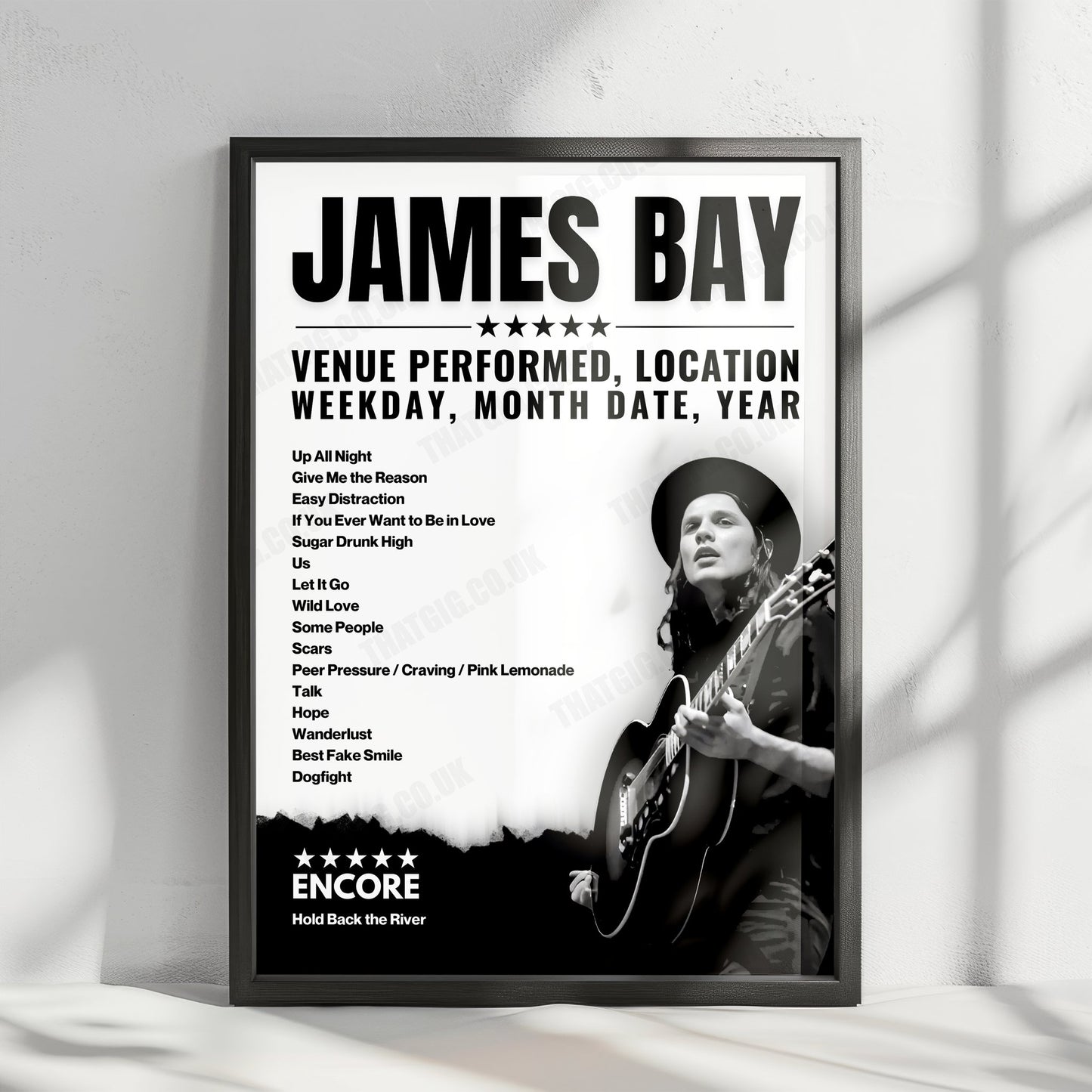James Bay Setlist Poster - KFC Yum! Center, Louisville - August 31st, 2022