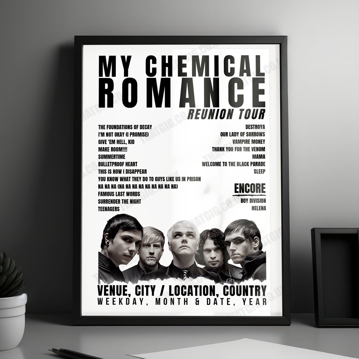 My Chemical Romance Setlist Poster - Las Vegas Festival Grounds, Las Vegas - October 23rd, 2022