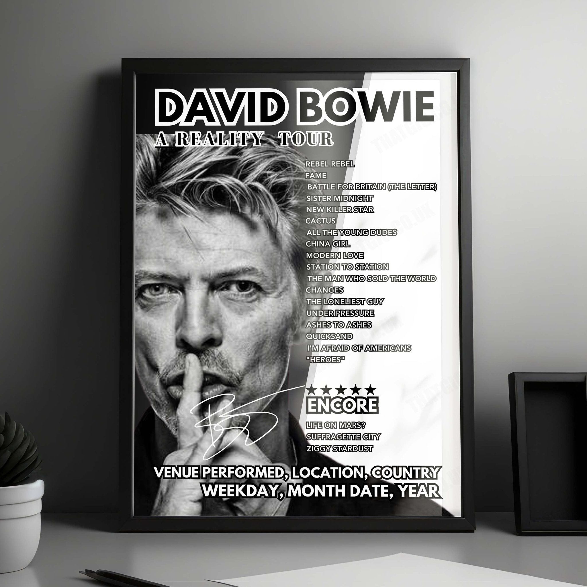 David Bowie Setlist Poster - Seaclose Park, Isle of Wight, on June 13th 2004