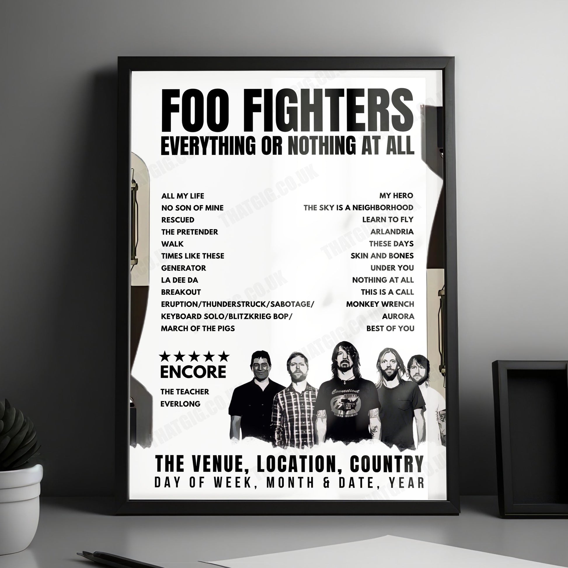 Foo Fighters Setlist Poster - Target Field, Minneapolis - July 28th, 2024