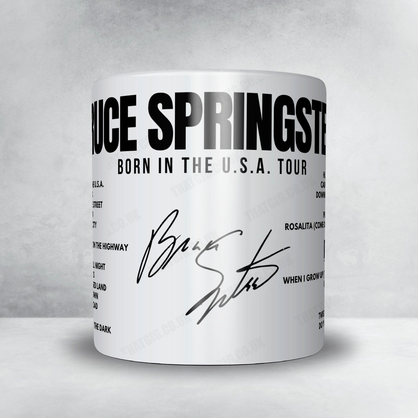 Bruce Springsteen Setlist Mug - Roundhay Park, Leeds - July 7th, 1985