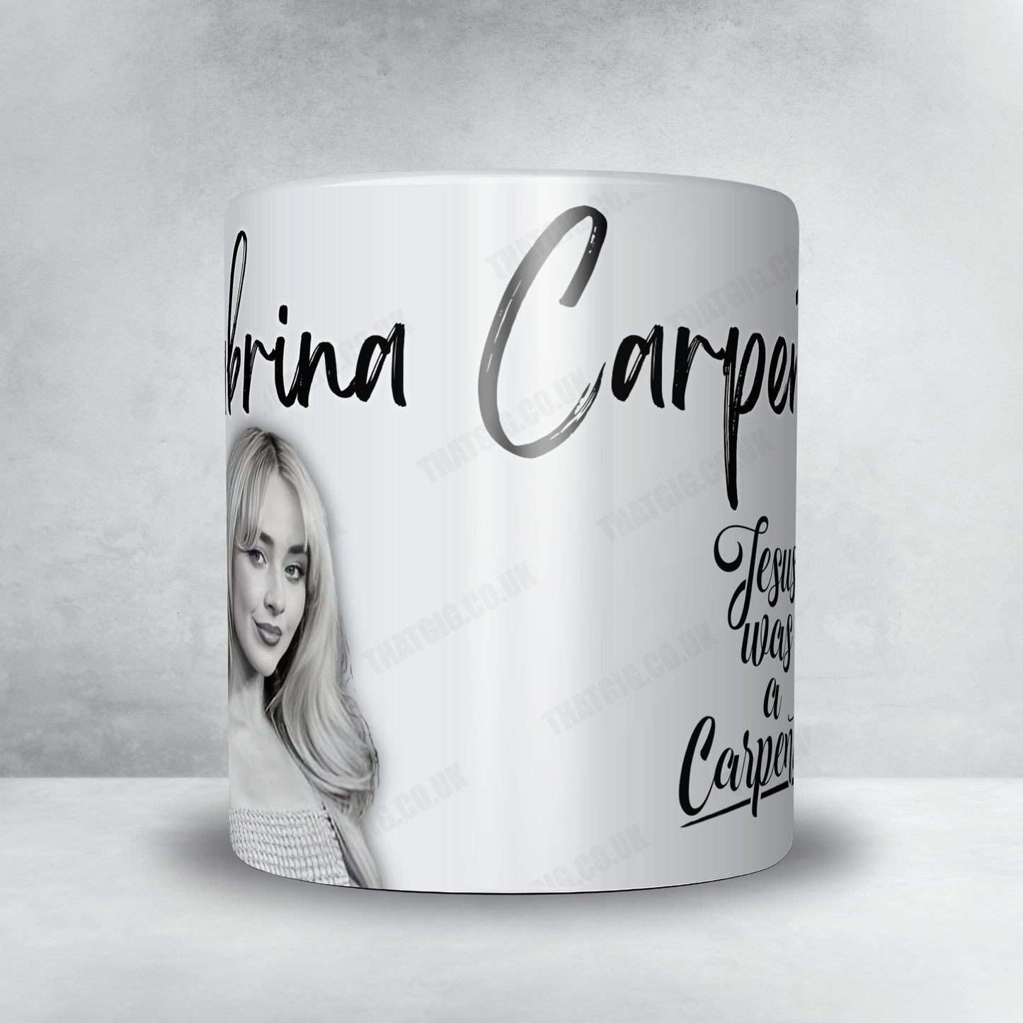Sabrina Carpenter "Jesus Was a Carpenter" Mug Quote