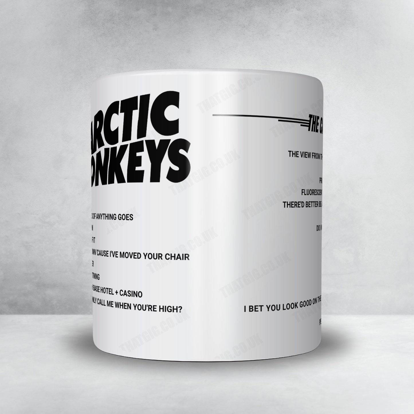 Arctic Monkeys Setlist Mug - Festival Site, Glenworth Valley - December 29th, 2022
