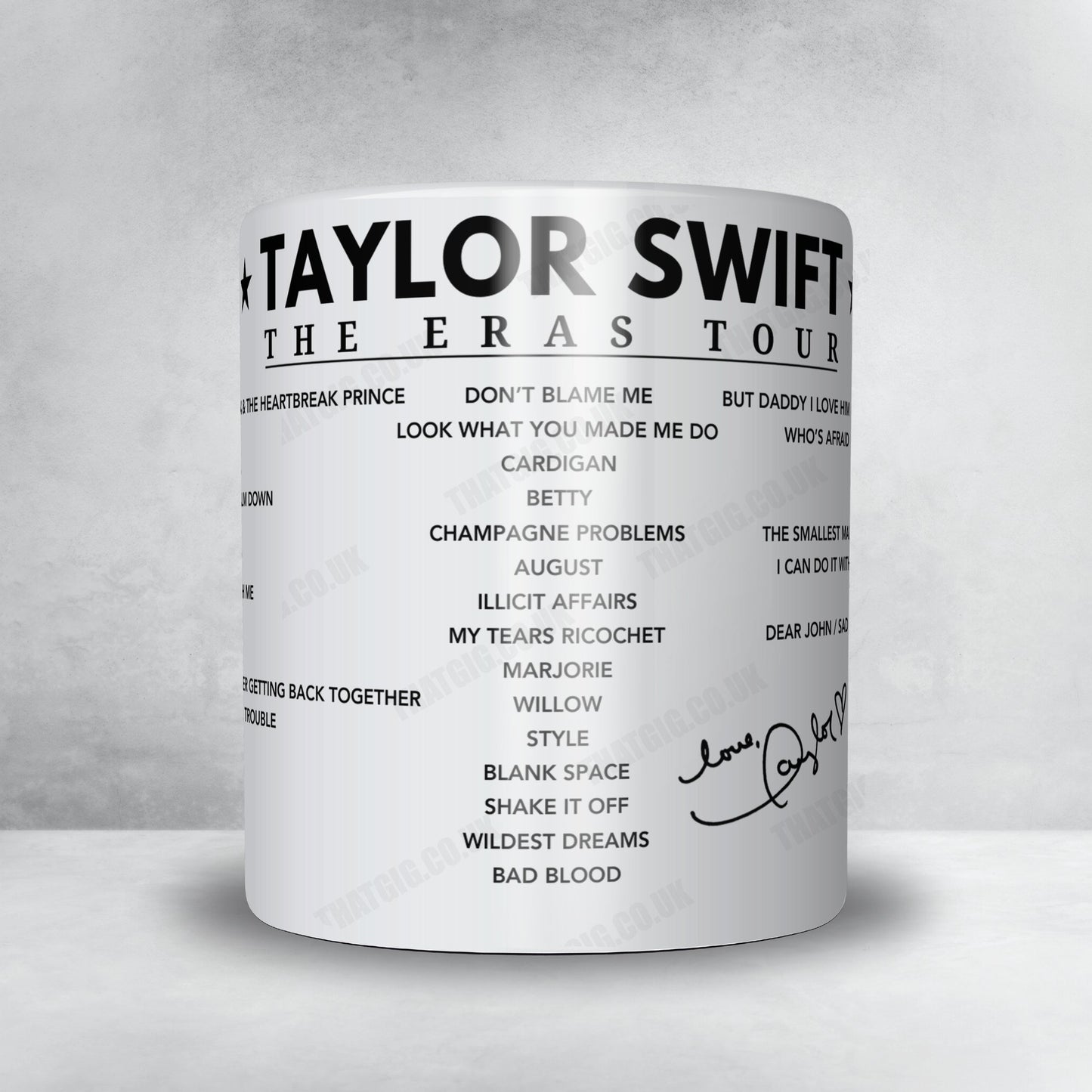 Taylor Swift Setlist Mug - Wembley Stadium, London - August 16th, 2024