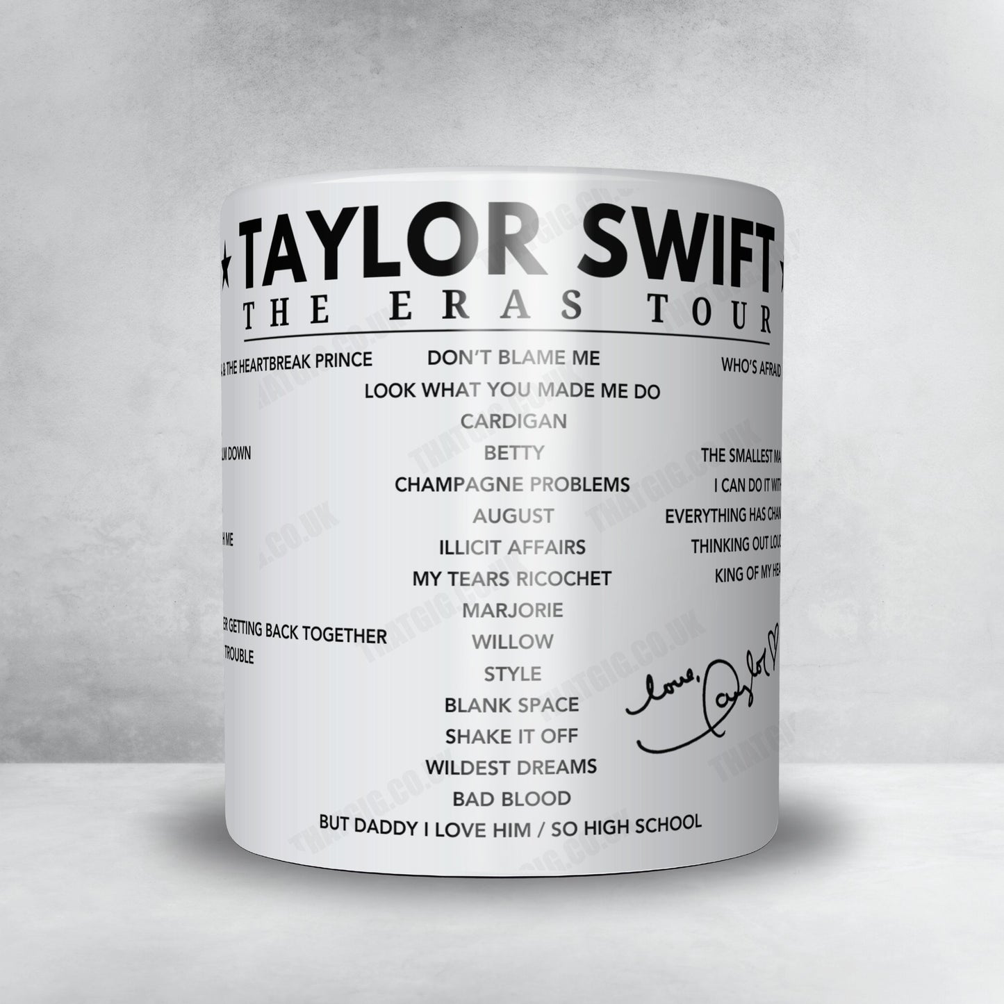 Taylor Swift Setlist Mug - Wembley Stadium, London - August 15th, 2024