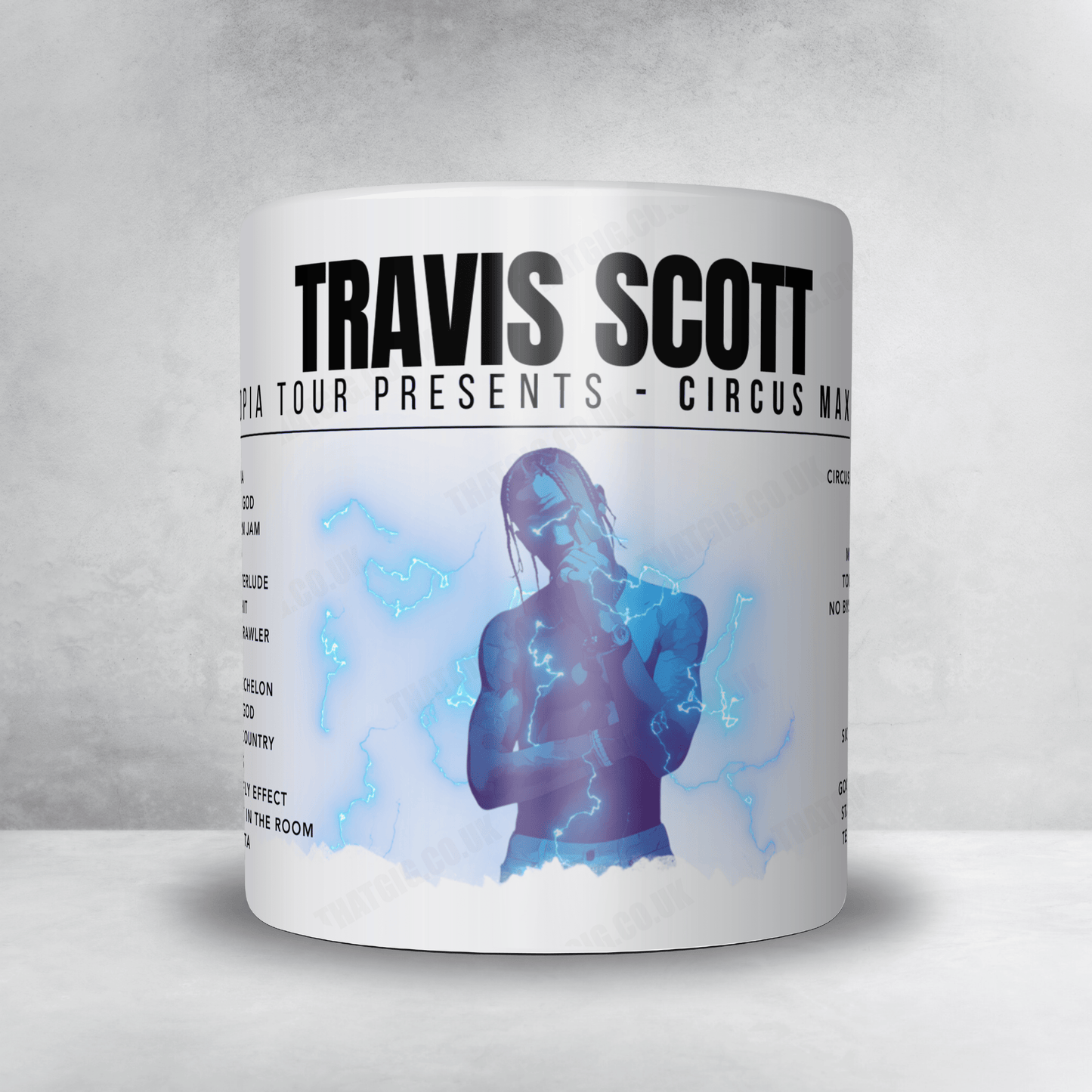 Travis Scott Setlist Mug - American Airlines Center, Dallas - October 17th, 2023