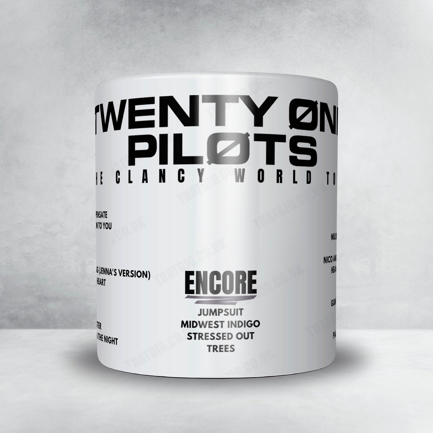 twenty one pilots Setlist Poster - The OVO Hydro, Glasgow - May 5th, 2025